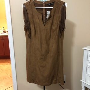 Express suede fringe dress